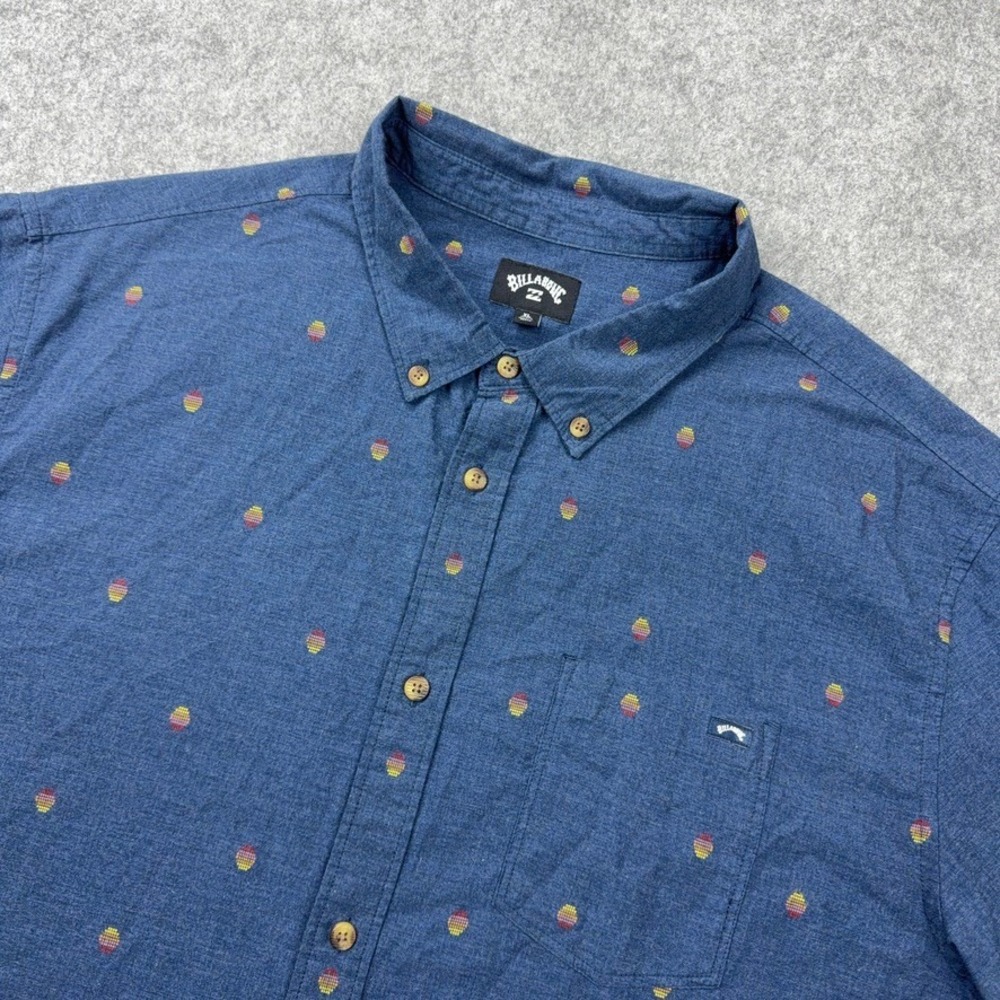 Billabong Shirt Mens XL Blue Sunset Micro Print Surf Skate Casual Button Down
